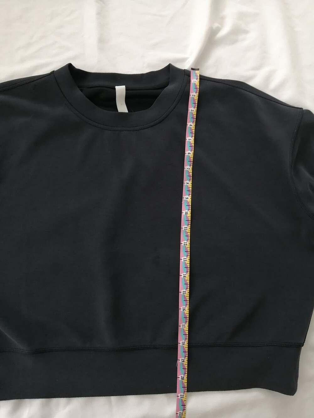 Lululemon Softstreme Perfectly Oversized Cropped Crew Pullover Sweater Black 8 - Picture 14 of 16